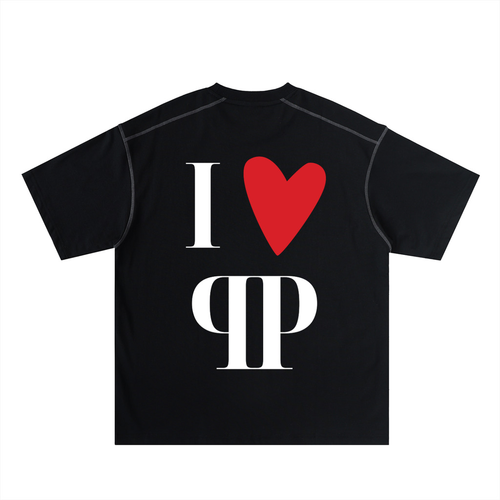 Oversized Contrast-Stitched Cotton Tee