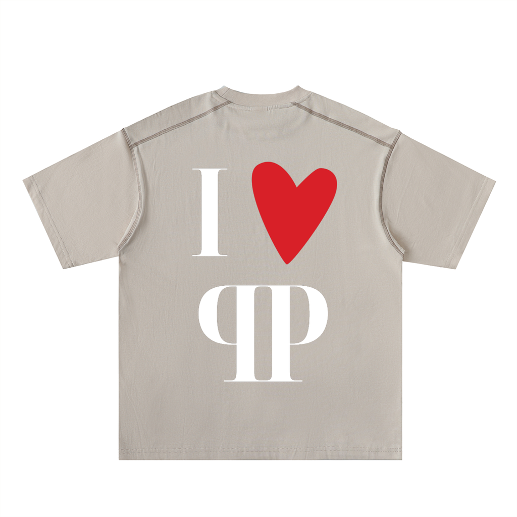 Oversized Contrast-Stitched Cotton Tee