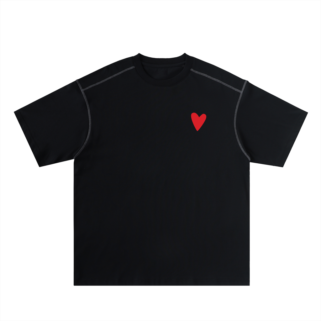 Oversized Contrast-Stitched Cotton Tee