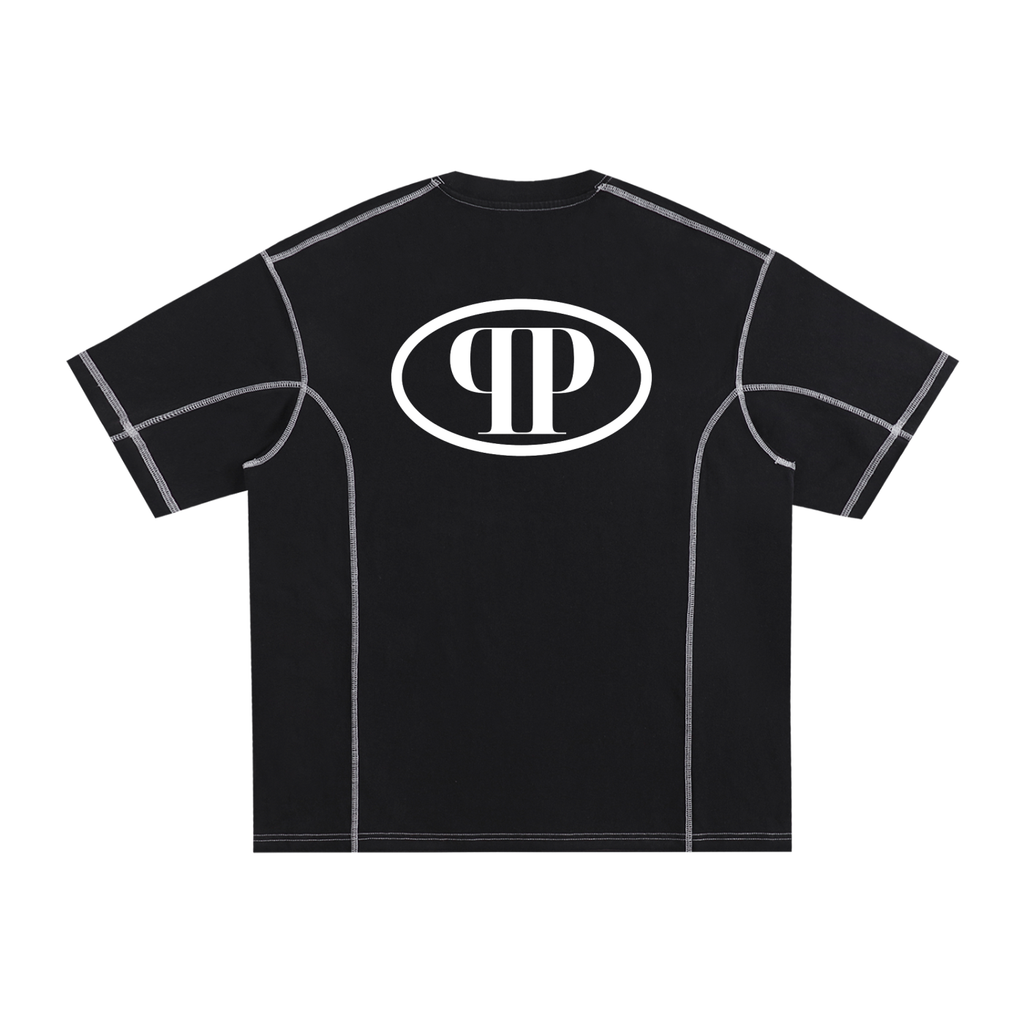 Streetwear Contrast-Stitched Cotton T-Shirt