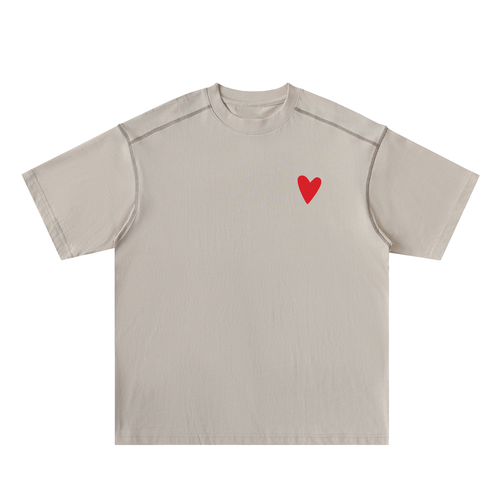 Oversized Contrast-Stitched Cotton Tee